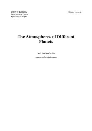 The Atmospheres of Different Planets