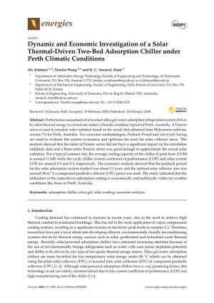 Dynamic and Economic Investigation of a Solar Thermal-Driven Two-Bed Adsorption Chiller Under Perth Climatic Conditions