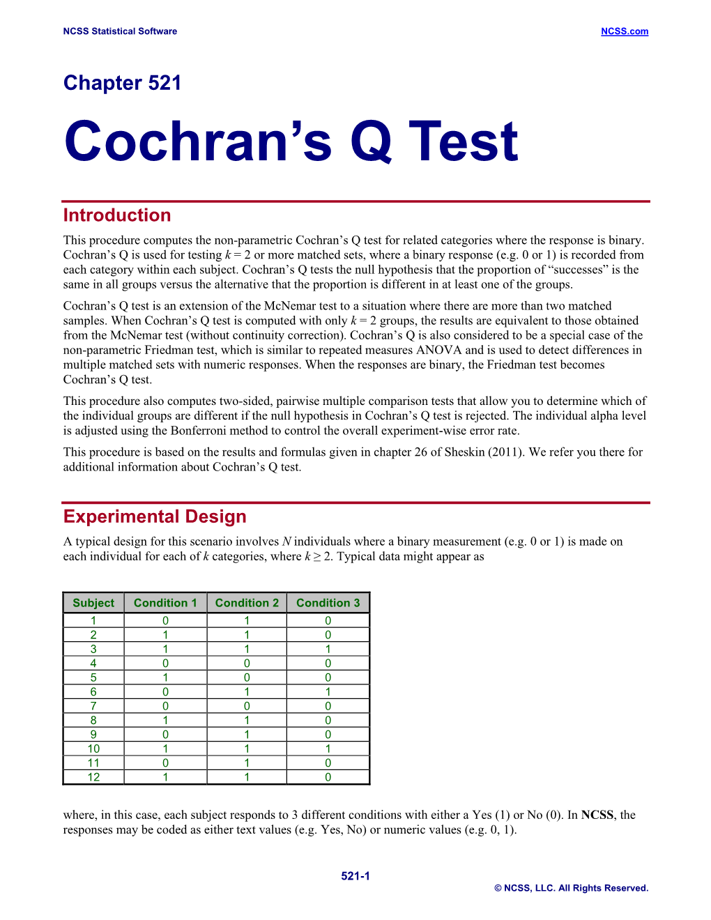 Cochran's Q Test