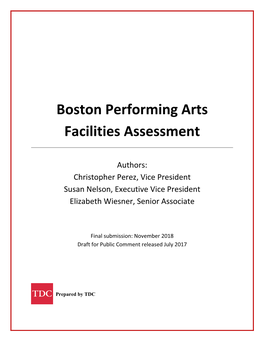 Boston Performing Arts Facilities Assessment