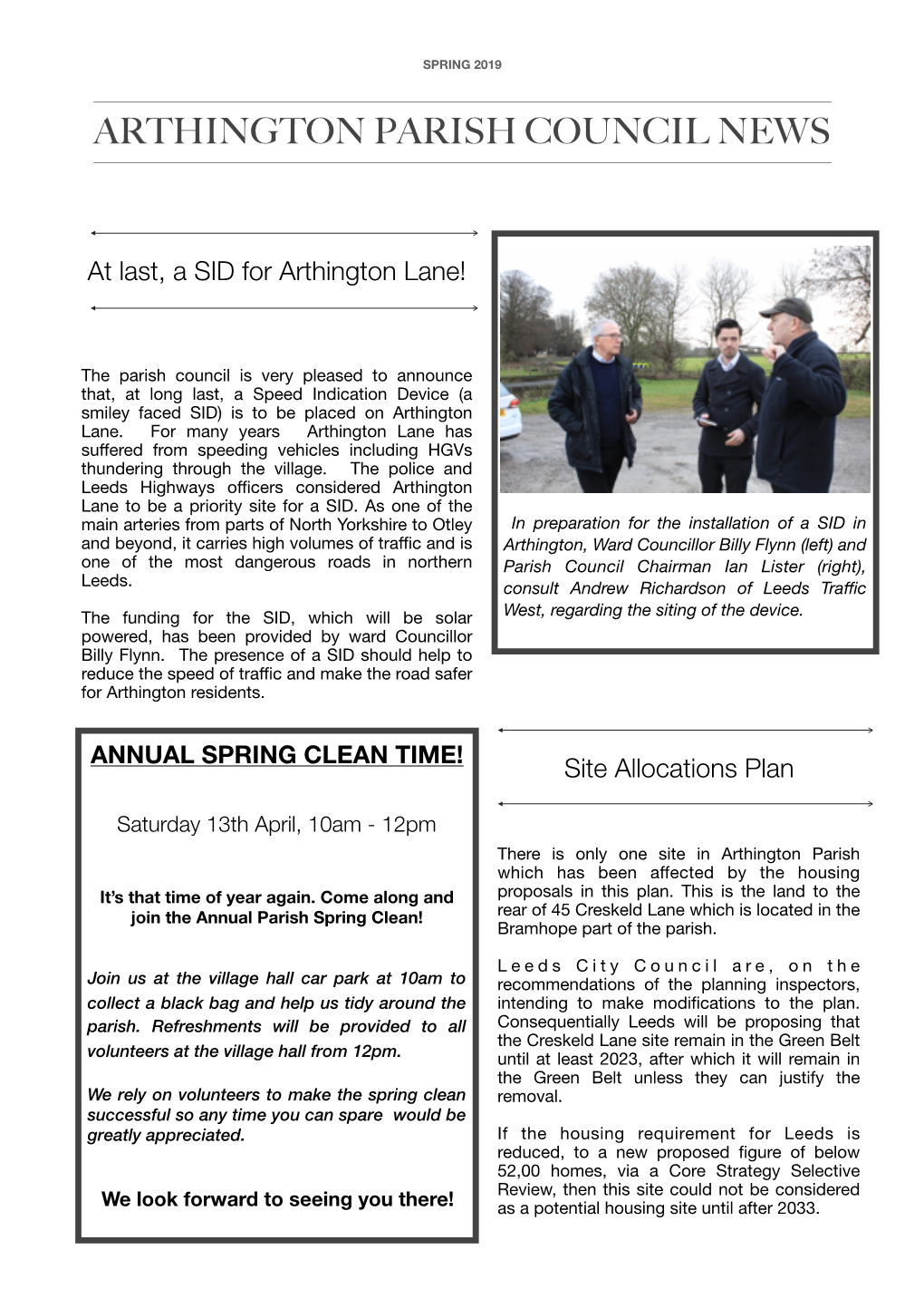 Newsletter SPRING 2019