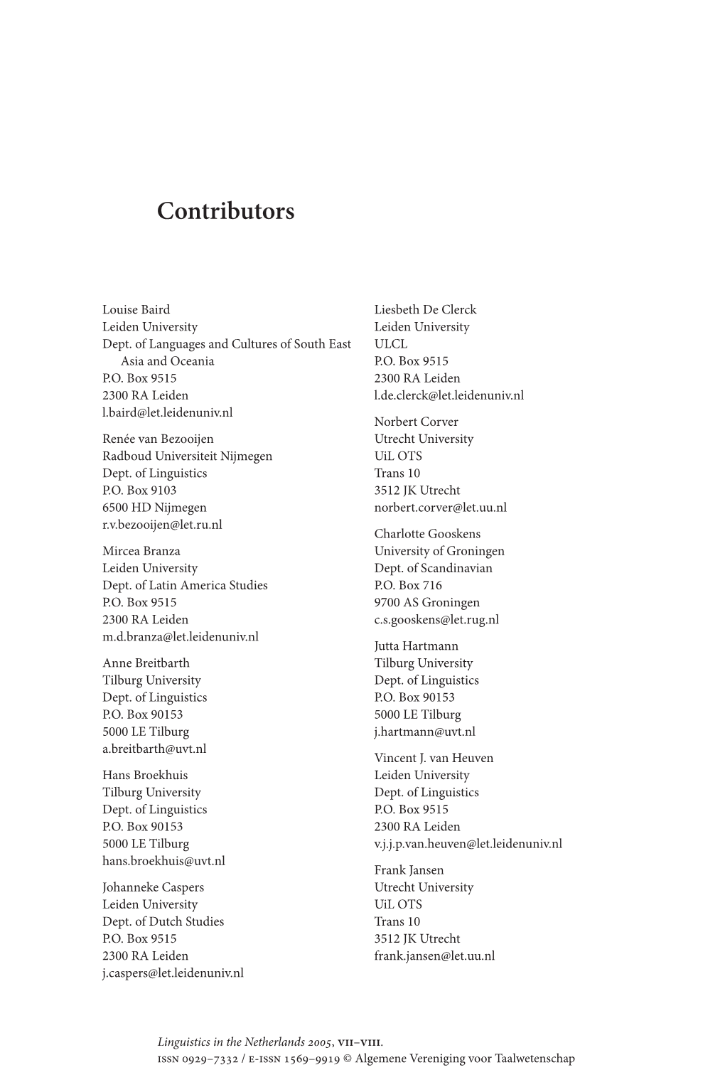 Contributors