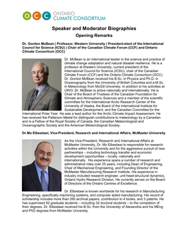 Speaker and Moderator Biographies