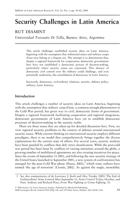 Security Challenges in Latin America