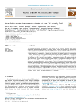 A New GPS Velocity Field T ∗ Héctor Mora-Páeza, , James N