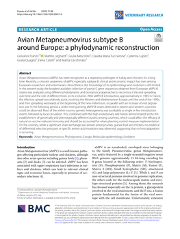 Avian Metapneumovirus Subtype B Around Europe: a Phylodynamic