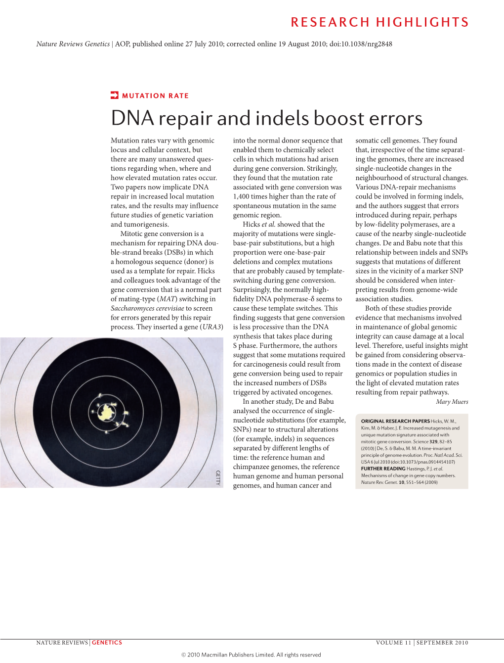 Mutation Rate: DNA Repair and Indels Boost Errors