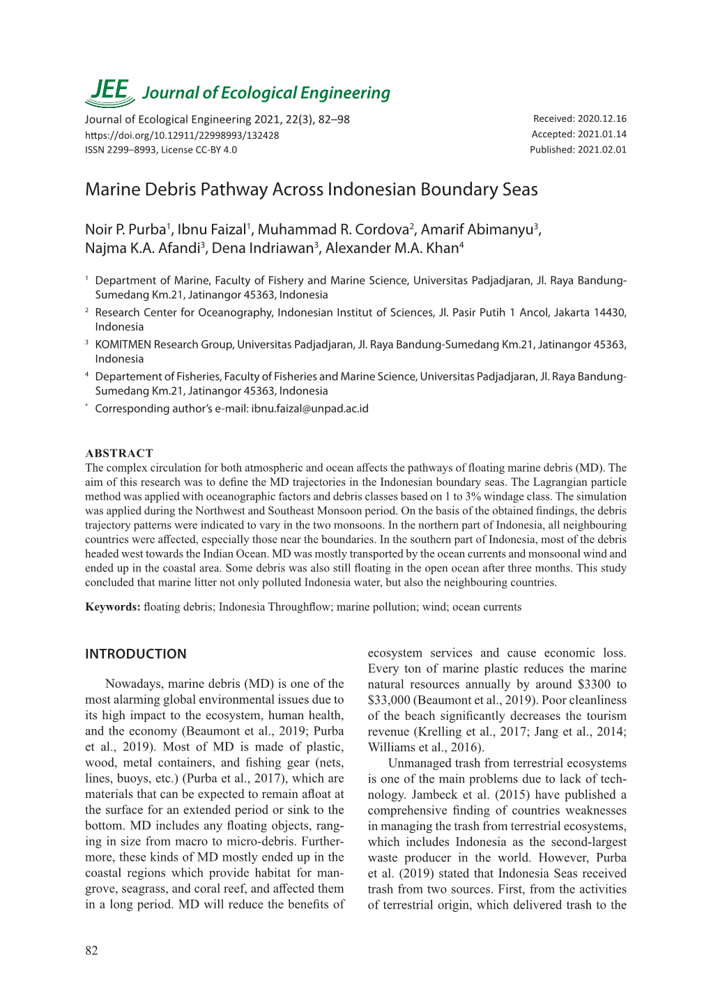 Marine Debris Pathway Across Indonesian Boundary Seas