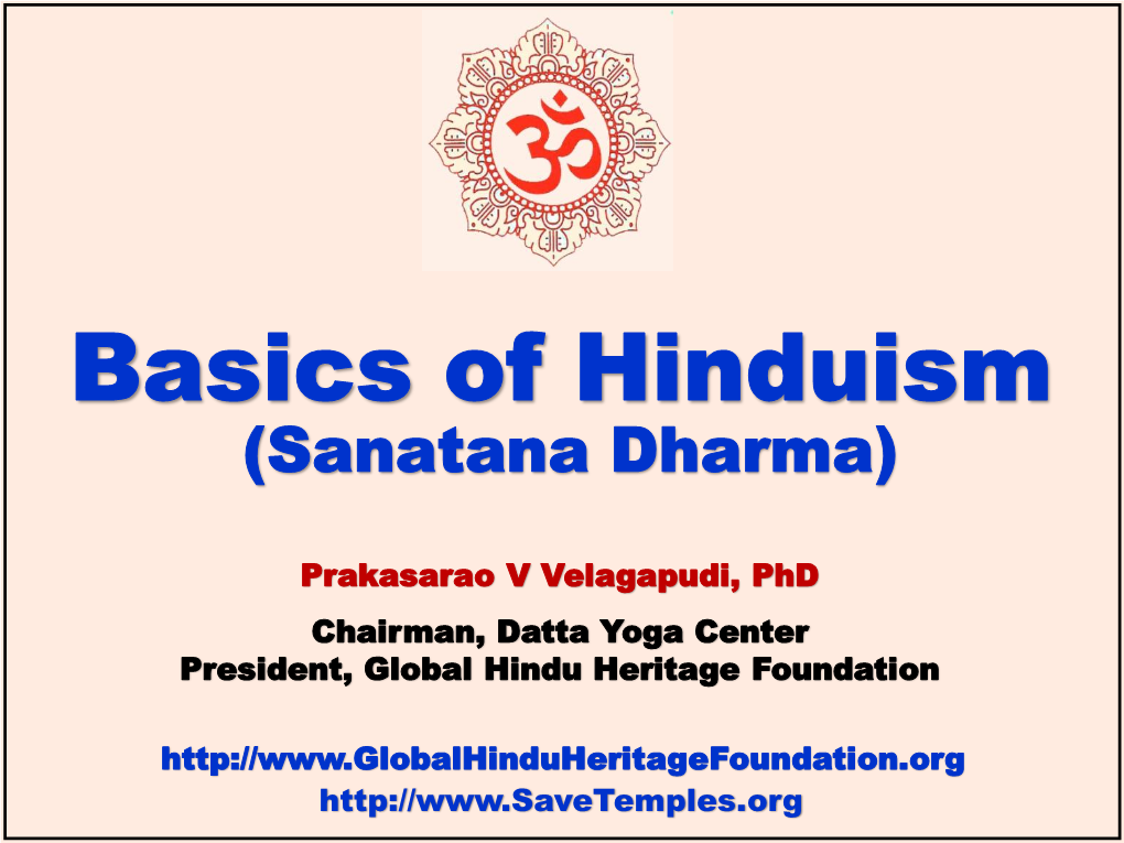 Basics of Hinduism (Sanatana Dharma)