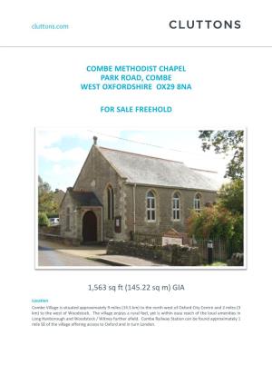 Combe Methodist Chapel Park Road, Combe West Oxfordshire Ox29 8Na
