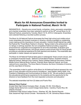 Download Press Release – Music Trade Publications