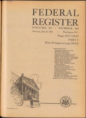 Federal Register Volume 33 • Number 144