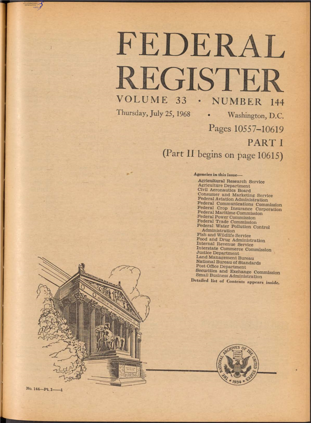 Federal Register Volume 33 • Number 144