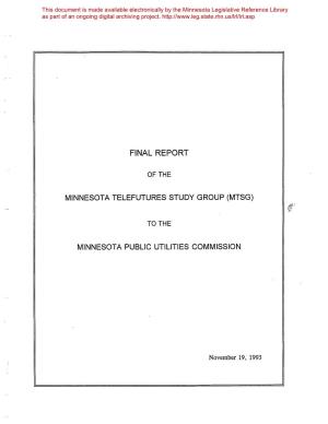Final Report Minnesota Telefutures Study Group