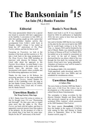 The Banksoniain #15 an Iain (M.) Banks Fanzine March 2010