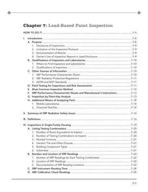 Chapter 7: Lead-Based Paint Inspection
