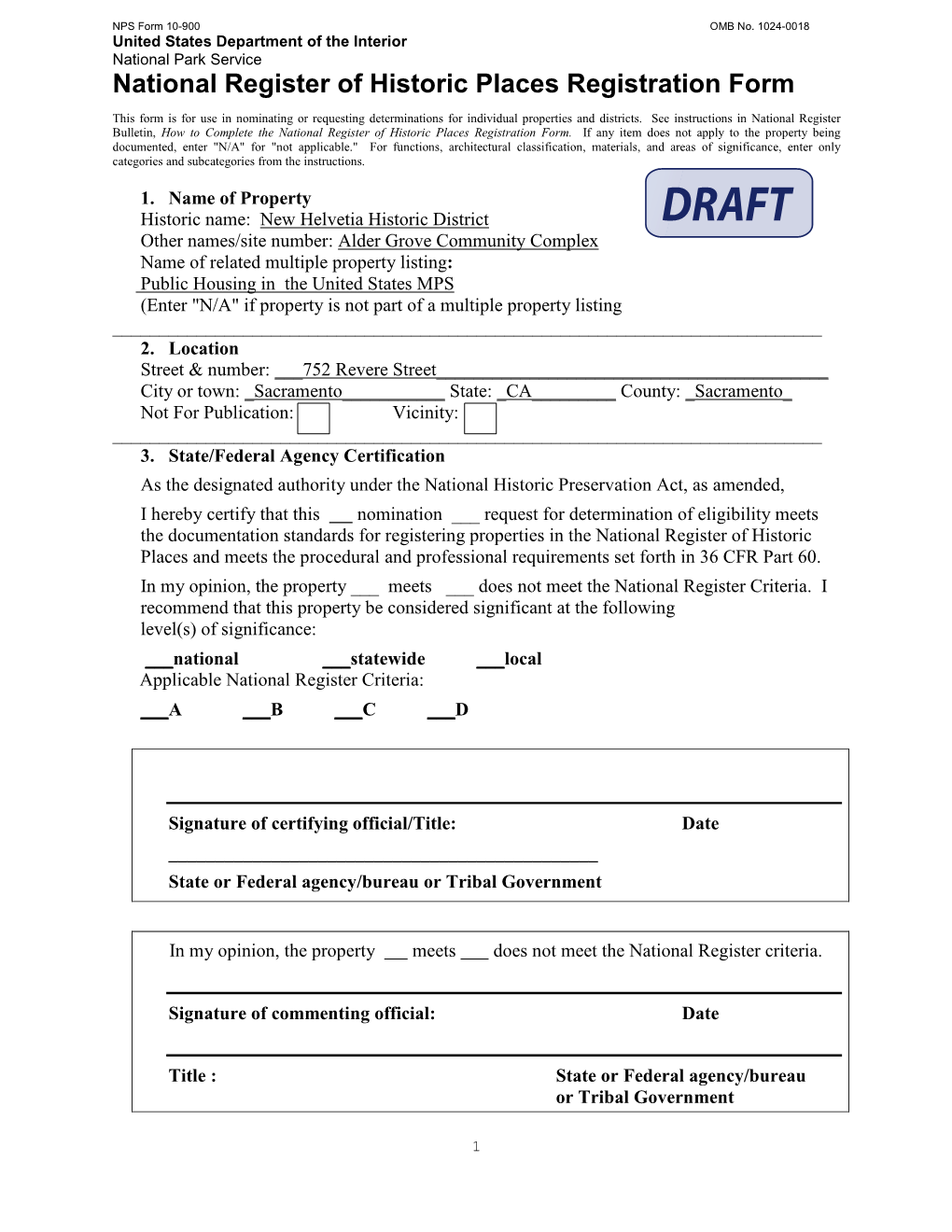 National Register of Historic Places Registration Form