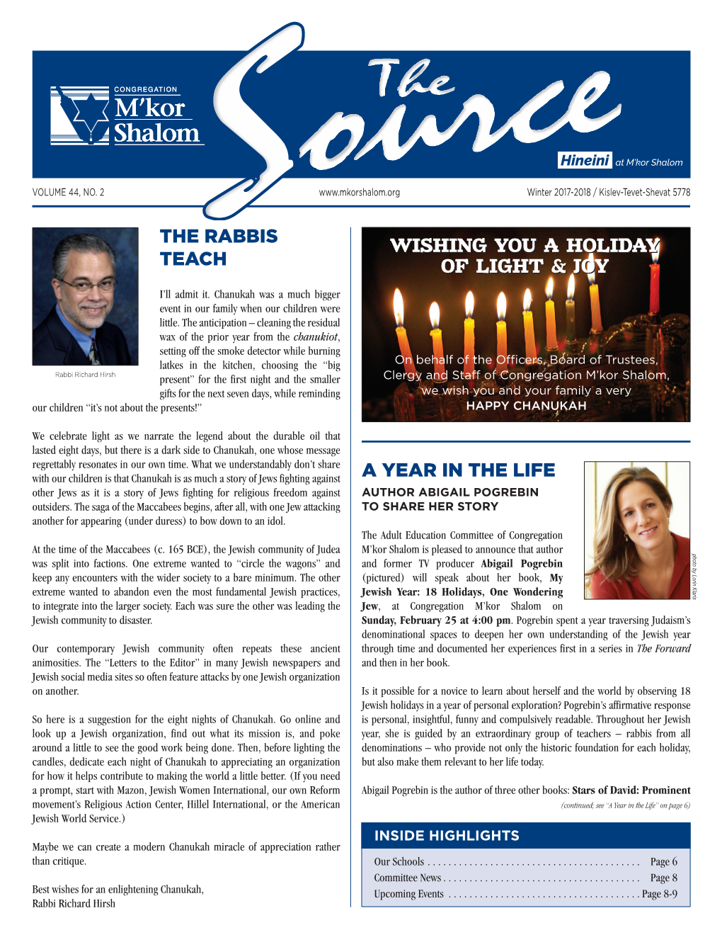 The Rabbis Teach a Year in the Life Wishing You a Holiday Of