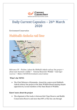 Hubballi-Ankola Rail Line