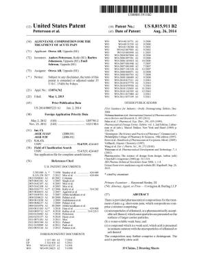(12) United States Patent (10) Patent No.: US 8,815,911 B2 Pettersson Et Al