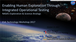NASA's Exploration & Science Analogs EVA Technology