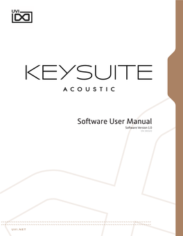 UVI Key Suite Acoustic | Soundbank Manual