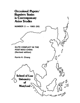 ELITE CONFLICT in the POST-MAO CHINA (Revised Edition 1983)