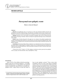 Paroxysmal Non-Epileptic Events