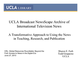 UCLA Broadcast Newsscape Archive of International Television News