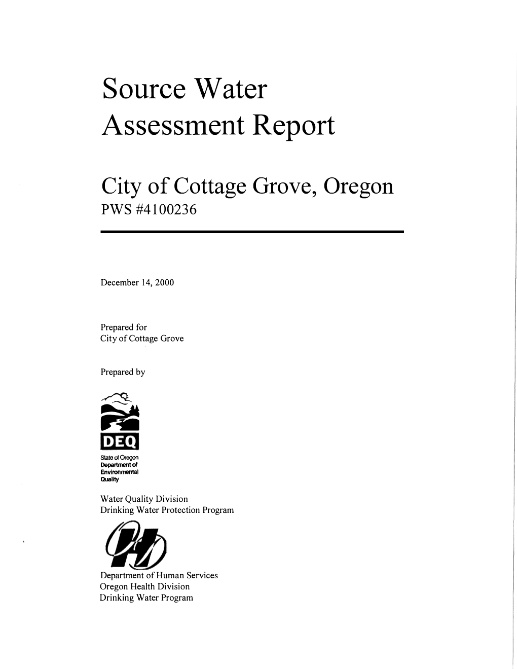 Source Water Assessment Report