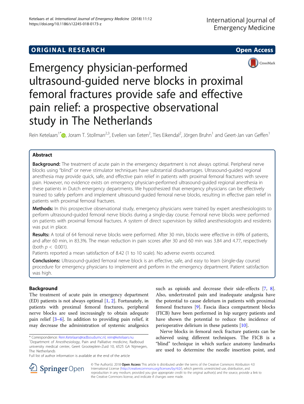 Emergency Physician-Performed Ultrasound-Guided Nerve Blocks In