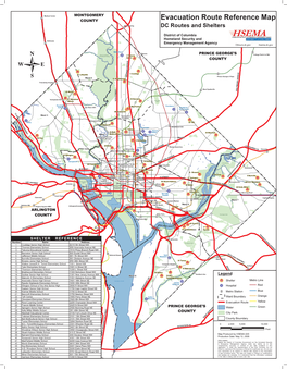 Evacuation Route Reference Map Silver Spring DC Routes and Shelters