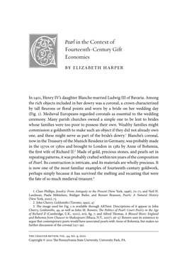 Pearl in the Context of Fourteenth-Century Gift Economies by Elizabeth Harper
