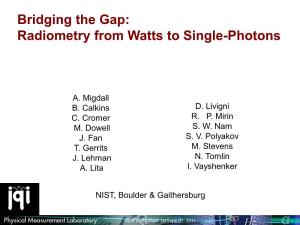 Radiometry from Watts to Single-Photons