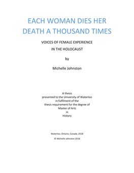 Each Woman Dies Her Death a Thousand Times