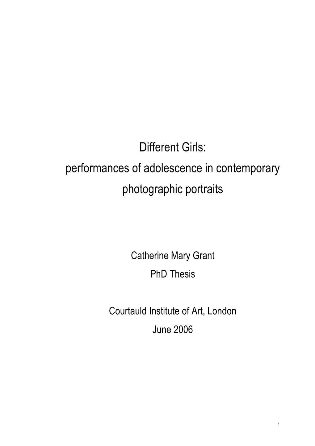 Performances of Adolescence in Contemporary Photographic Portraits