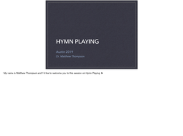 Hymn Playing for Print