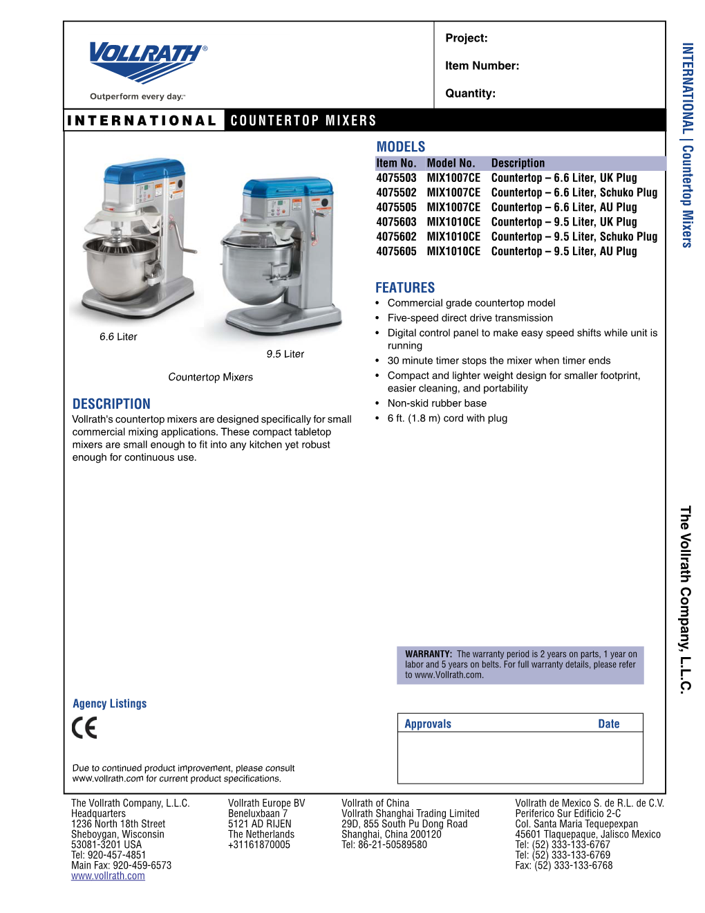 Countertop and Floor Mixers