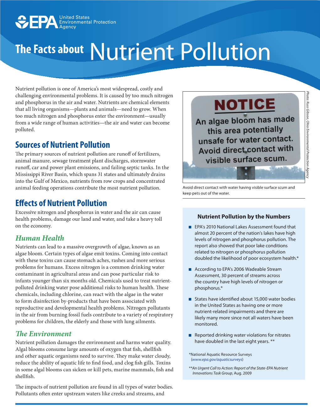 The Facts About Nutrient Pollution