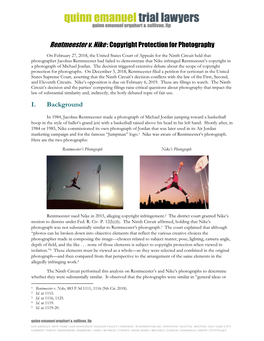 Rentmeester V. Nike : Copyright Protection for Photography