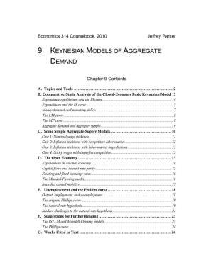 Chapter 9 Keynesian Models of Aggregate Demand