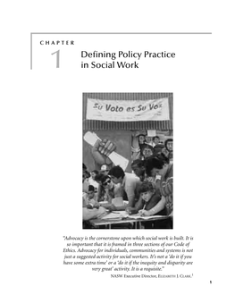 1 Defining Policy Practice in Social Work