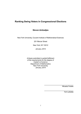 Ranking Swing Voters in Congressional Elections