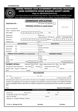 Application Form Kalidindi