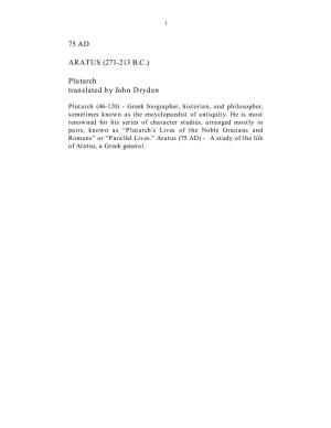75 AD ARATUS (271-213 B.C.) Plutarch Translated by John Dryden