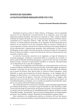 En Busca Del Equilibrio: La Politica Exterior Paraguaya Entre 1920 Y 1925, Pp