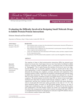 Trends in Peptide and Protein Sciences 2017ˏvol