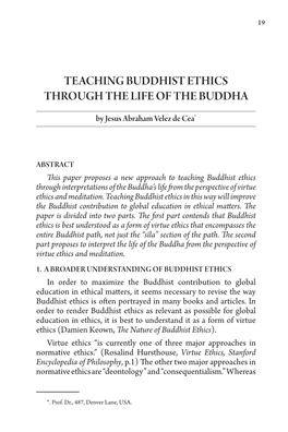 Teaching Buddhist Ethics Through the Life of the Buddha