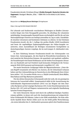 Freudenstein-Arnold, Christiane (Hrsg.): Kindler Kompakt. Deutsche Literatur Der Gegenwart
