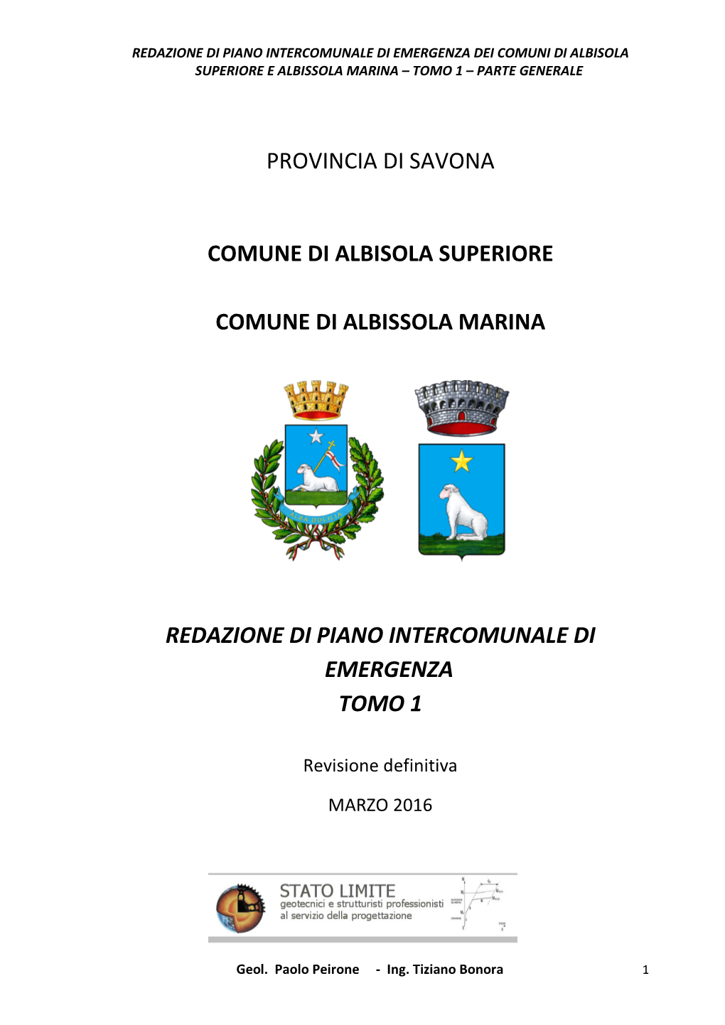 Provincia Di Savona Comune Di Albisola Superiore Comune